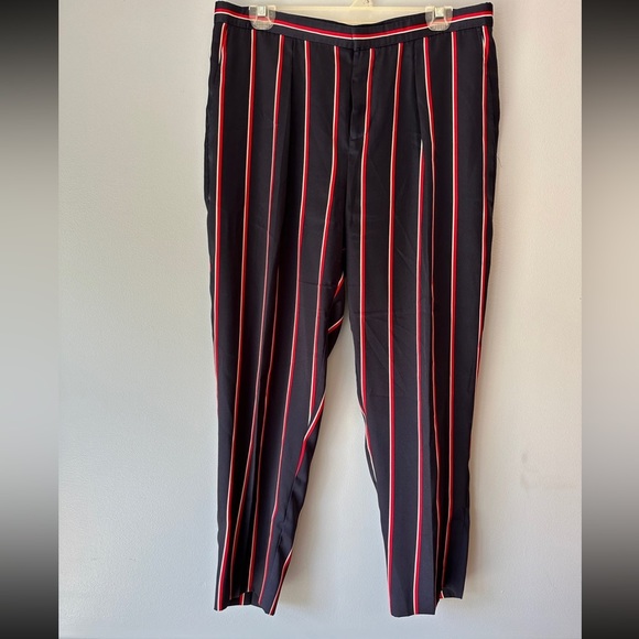 Lauren Ralph Lauren Navy/red Striped Straight Pants - Picture 2 of 7